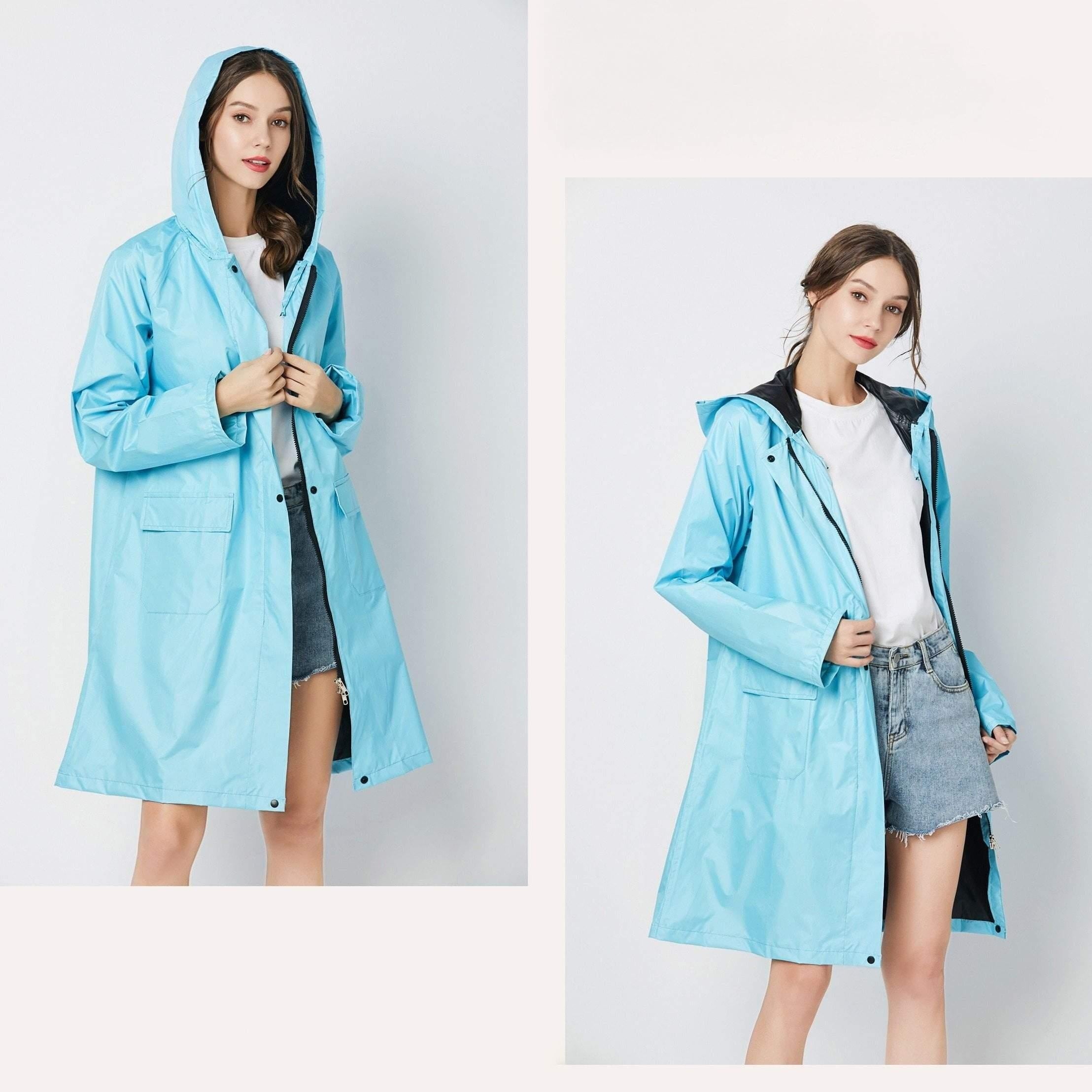 Hooded Long Waterproof A-Line Raincoat