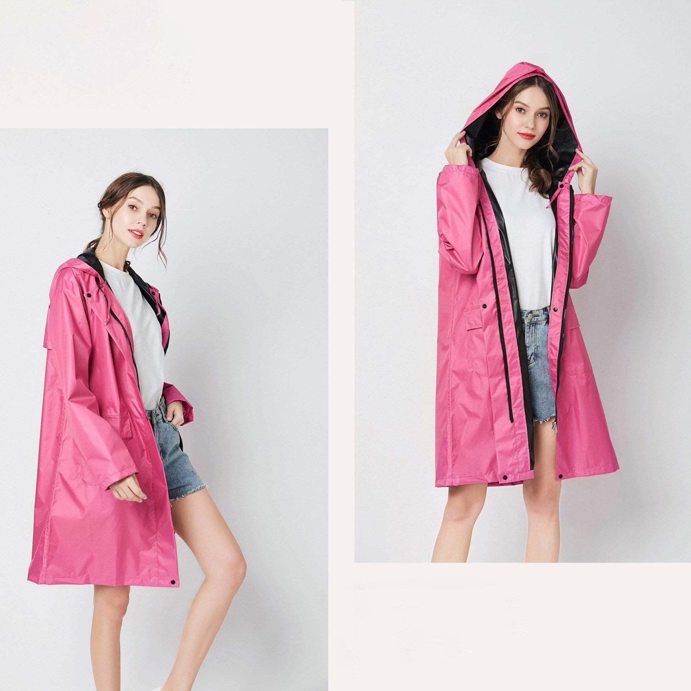 Hooded Long Waterproof A-Line Raincoat