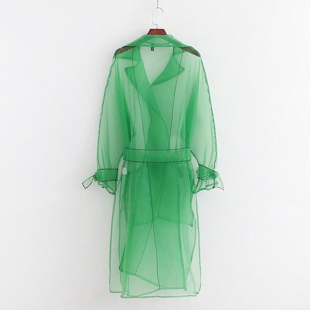 Transparent See Through Trench Coat