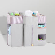 Portable Baby Crib Organizer - Diaper Hanging Organizer - MomyMall Gray