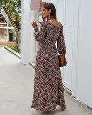 Floral Long Sleeve Maxi Dress - MomyMall