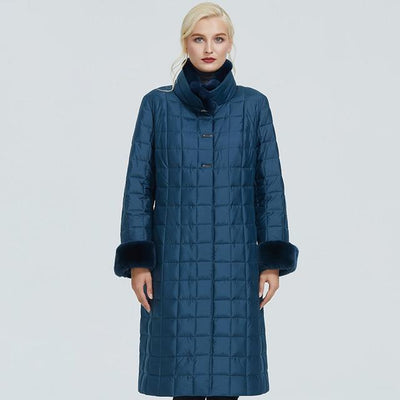 Quilted Coat With Faux Fur Trim