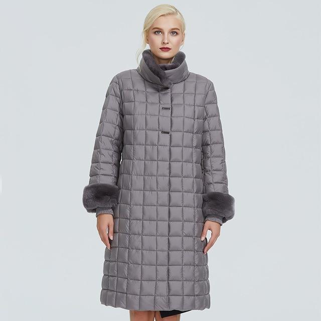 Quilted Coat With Faux Fur Trim