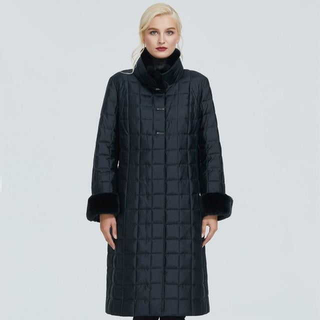 Quilted Coat With Faux Fur Trim