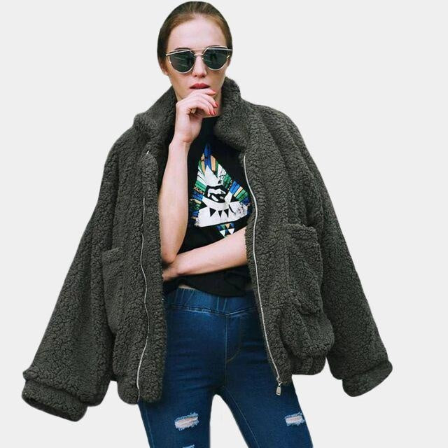 Faux Fur Teddy Bomber Jacket