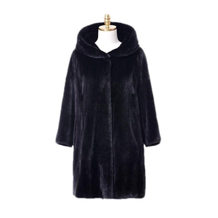 Long Faux Fur Hooded Coat - Luxurious Soft