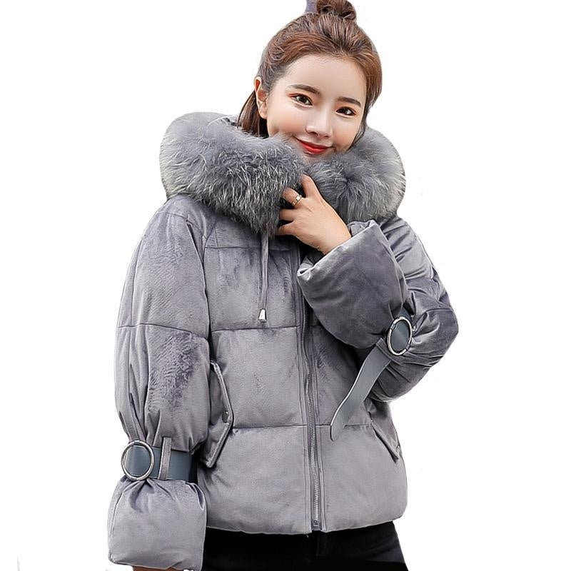 Velvet Coat - Winter Faux Fur Hooded Coat