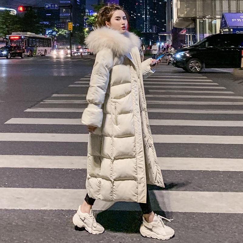 Oversized Ankle Length Winter Coat With Faux Fur Hood