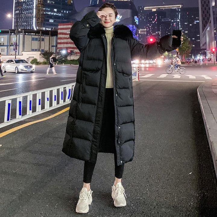 Oversized Ankle Length Winter Coat With Faux Fur Hood