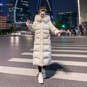 Oversized Ankle Length Winter Coat With Faux Fur Hood