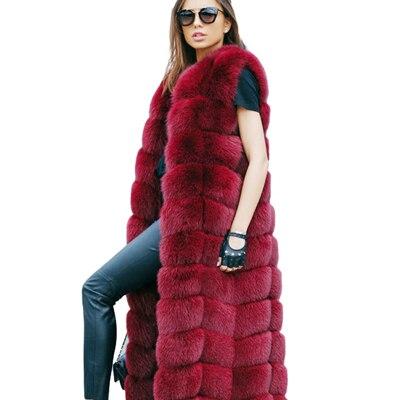 Luxury Extra Long Faux Fur Vest - Long Winter Faux Fur Gilet
