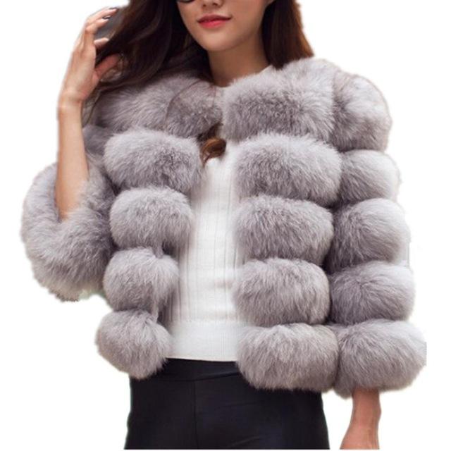 Faux Fur Coat - Panelled Luxe Bubble