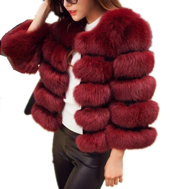 Faux Fur Coat - Panelled Luxe Bubble