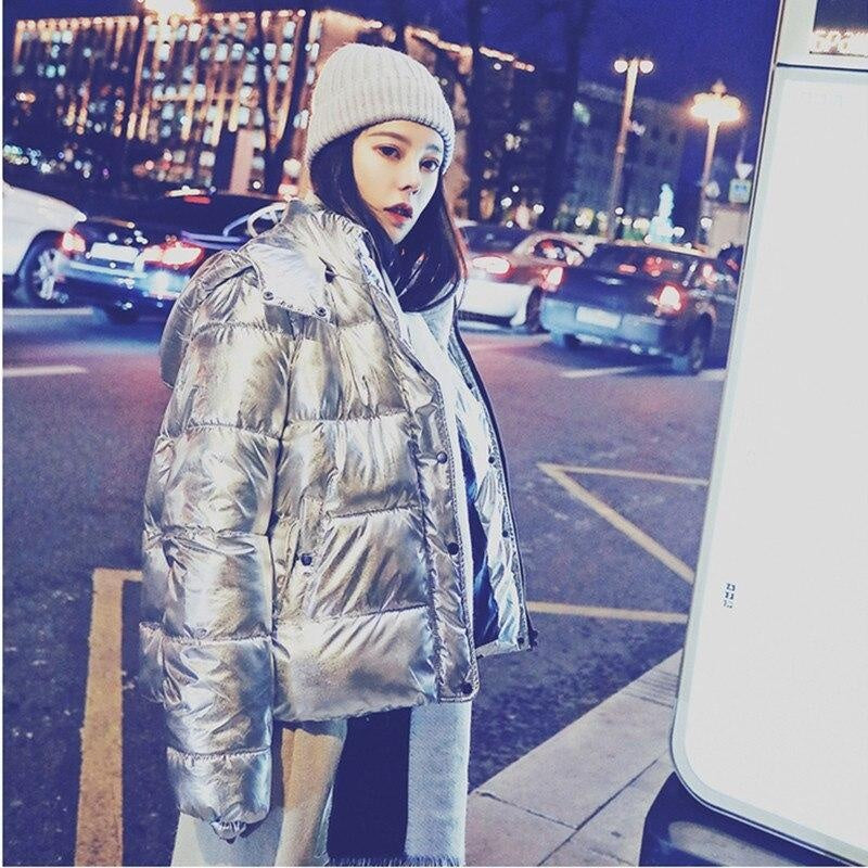 Metallic Puffer Jacket - Silver