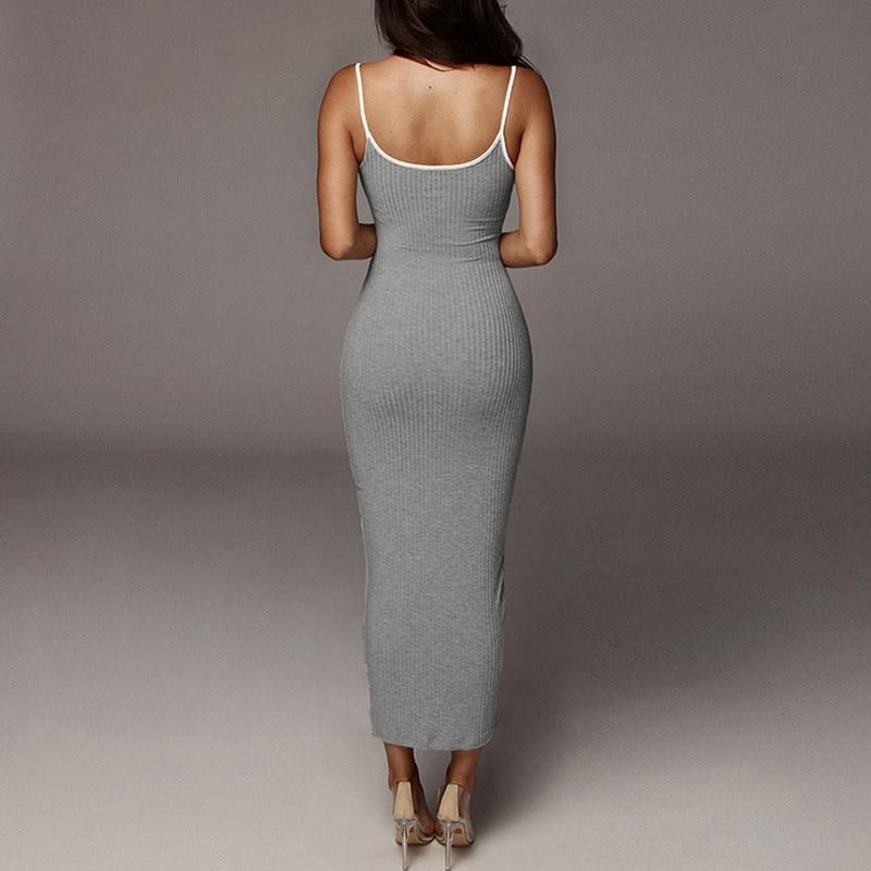 Bodycon Summer Maxi Dress with Spaghetti Straps Dress