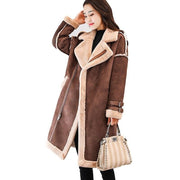 Faux Suede Trench Coat - Teddy Borg Lined