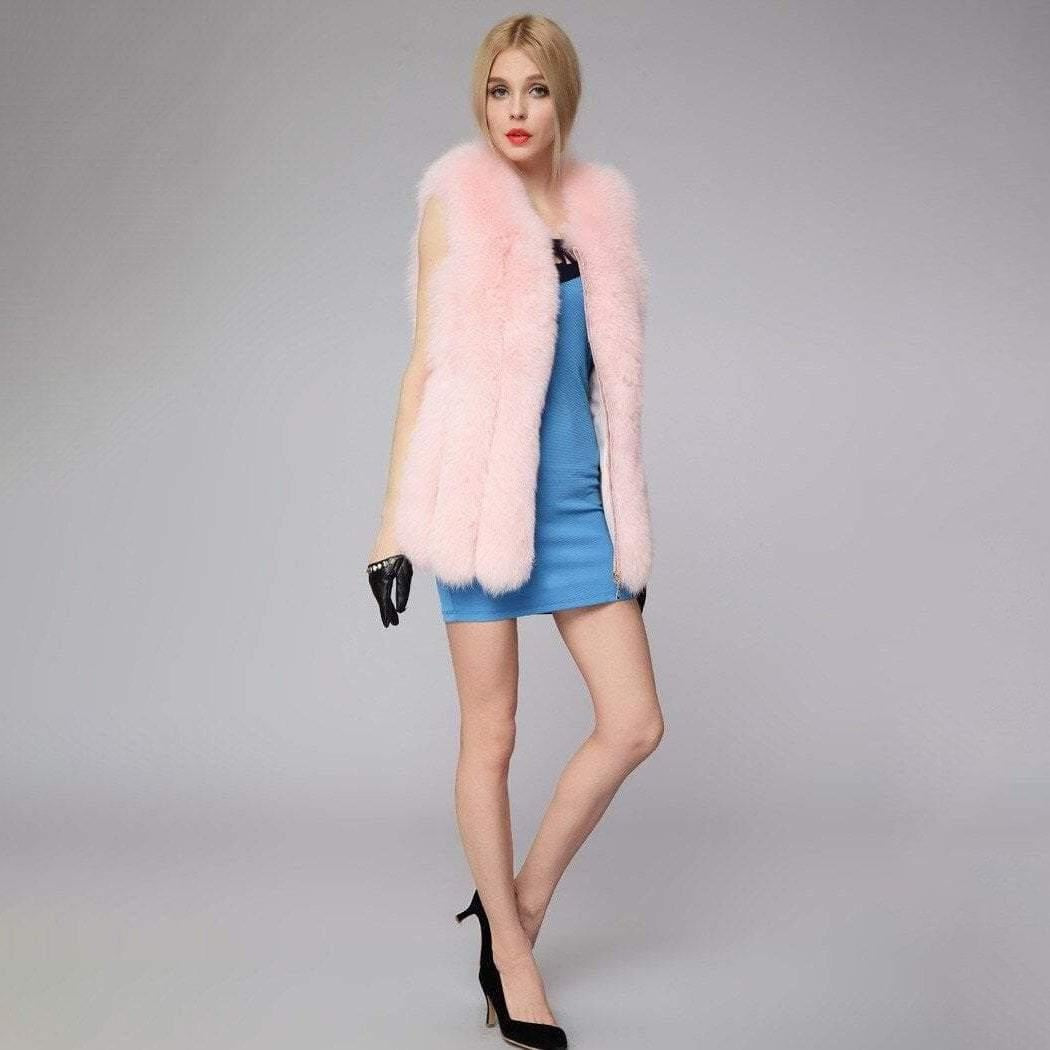 Longline Faux Fur Gilet With Pockets