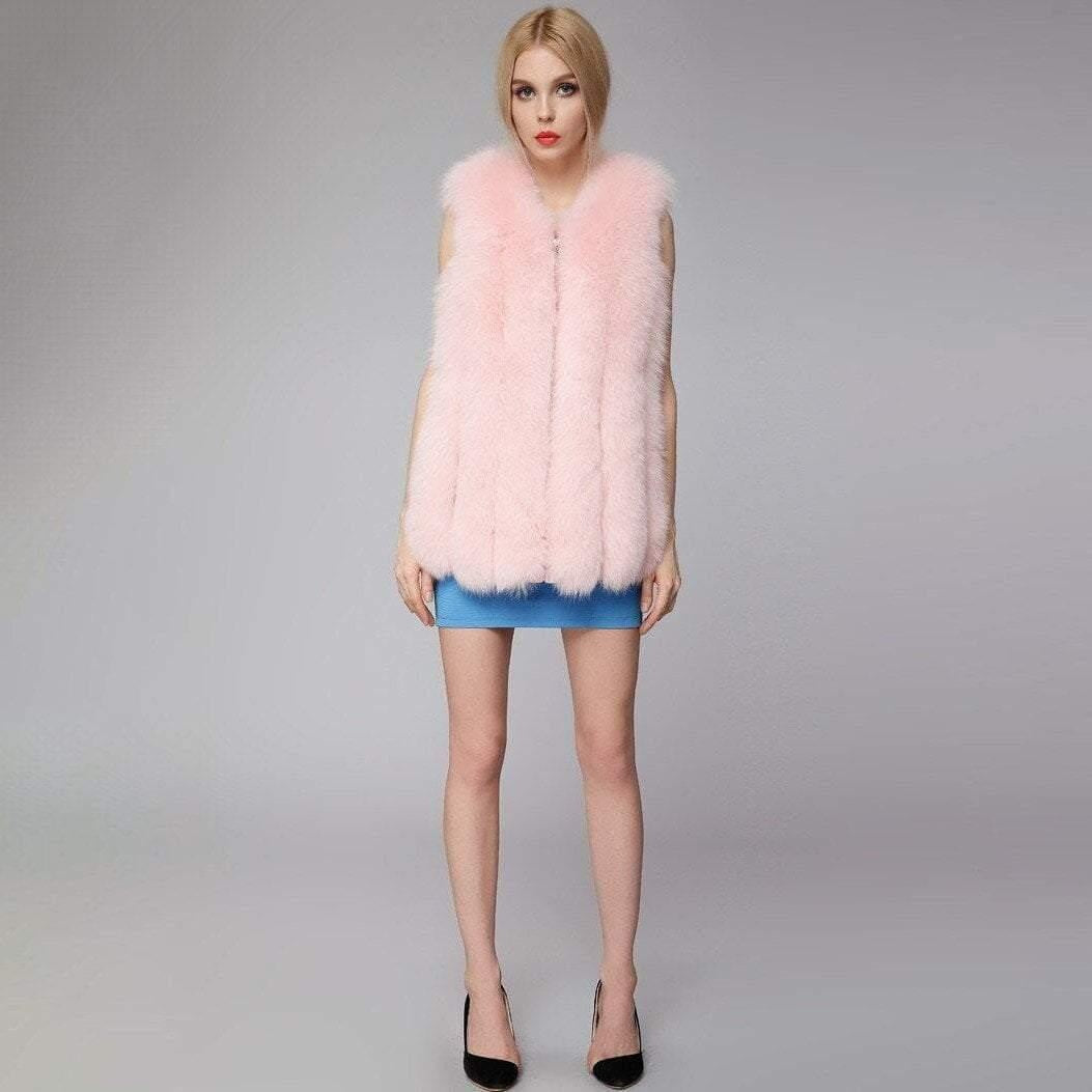 Longline Faux Fur Gilet With Pockets