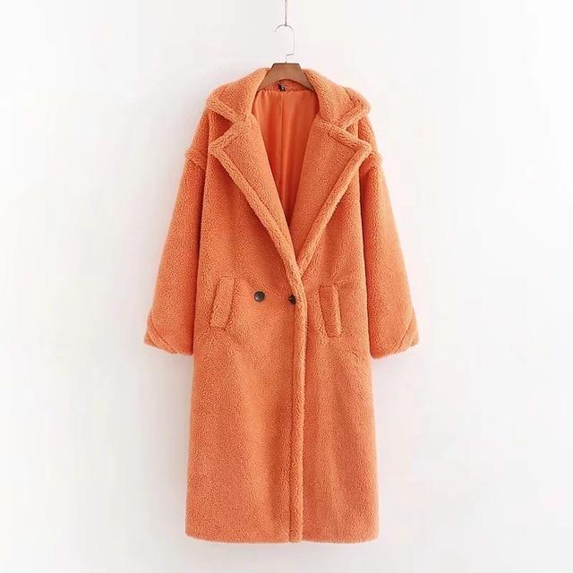 Faux Fur Teddy Long Coat - Oversized Style