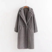 Faux Fur Teddy Long Coat - Oversized Style
