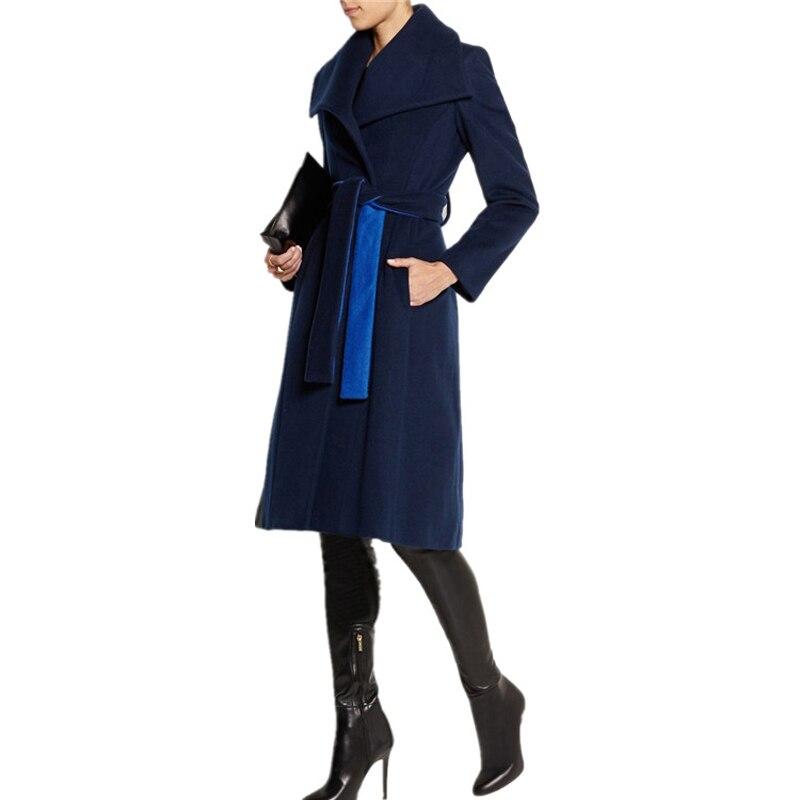 Knee Length Belted Wool Coat