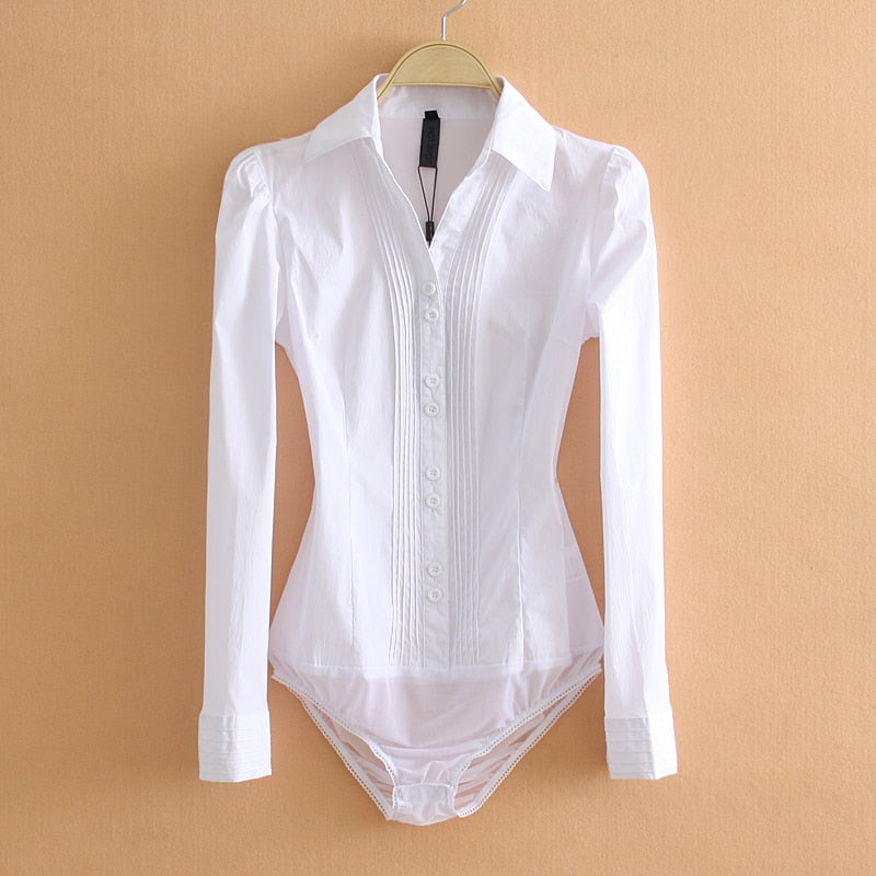 Elegant Women Office Lady White BodyShirt - MomyMall