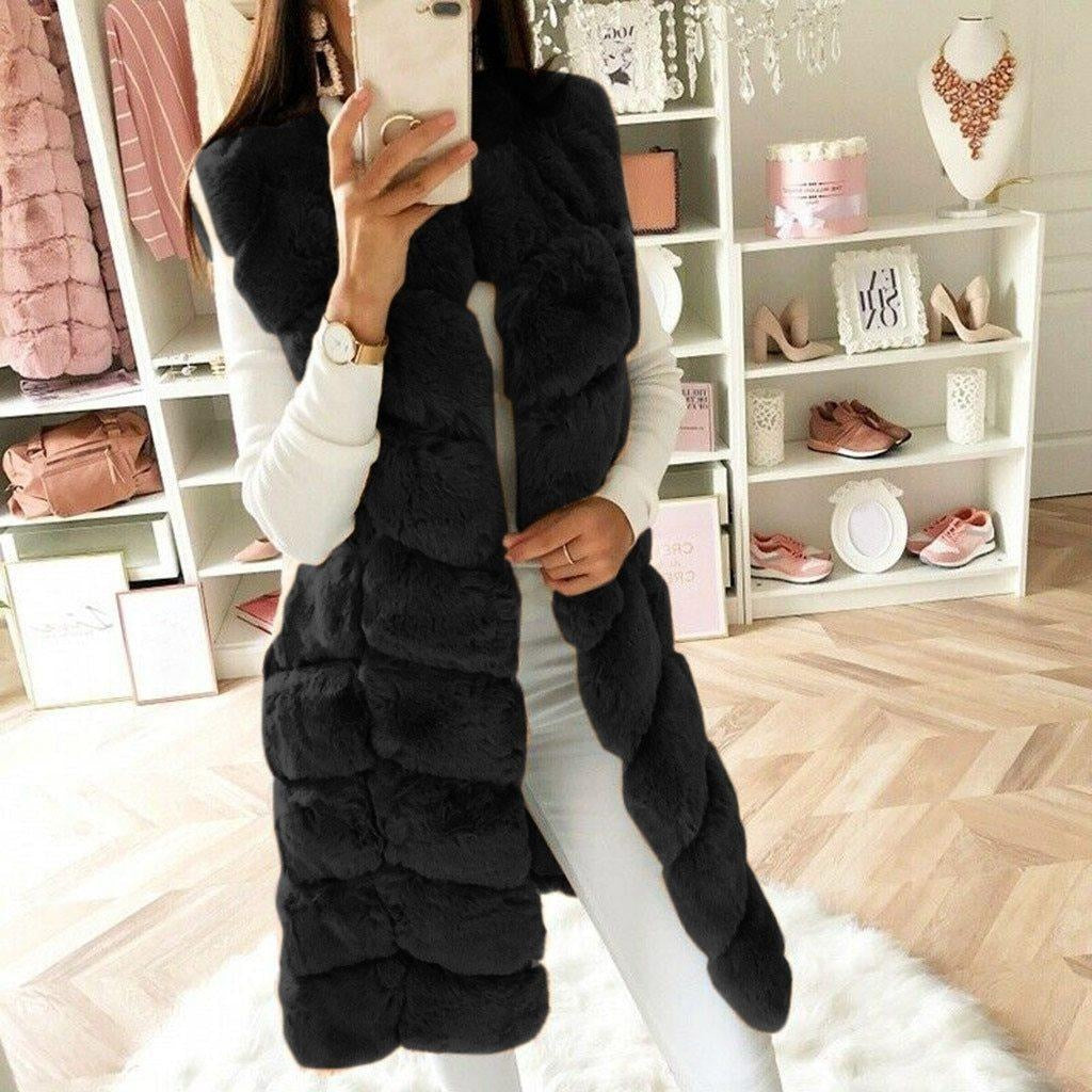 Faux Fur Vest Warm - Sleeveless