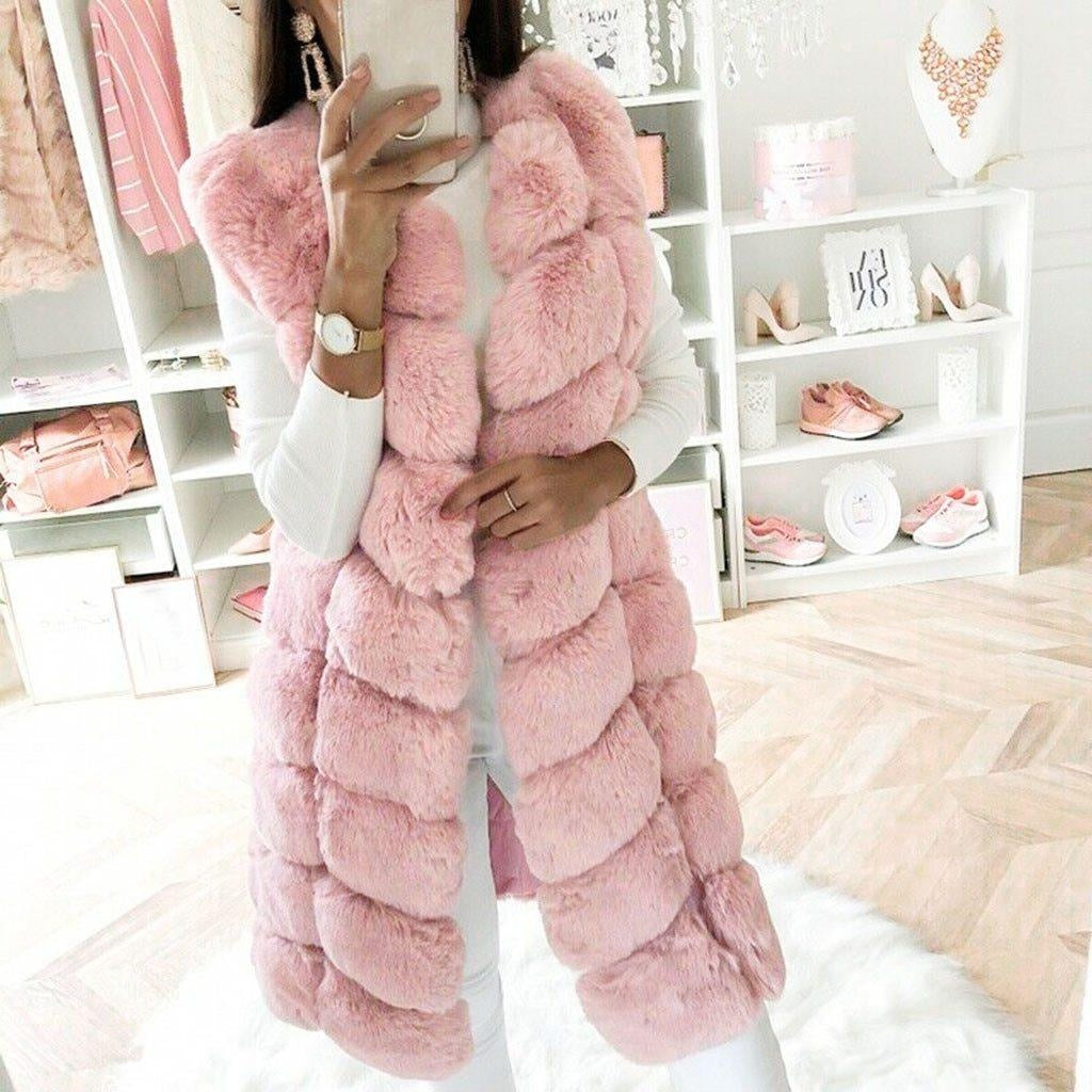 Faux Fur Vest Warm - Sleeveless