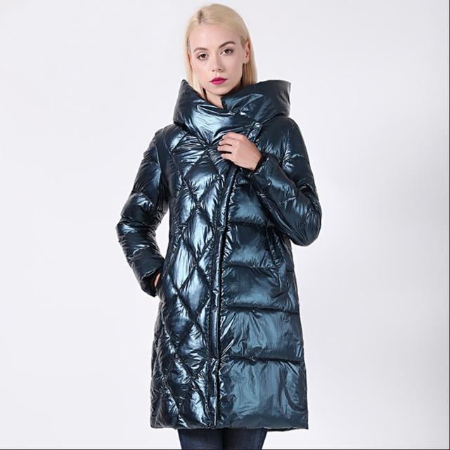 Wet Look Coat - Hooded Long Winter Warm