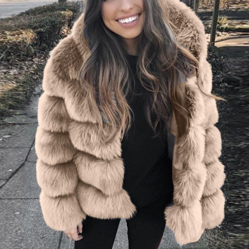 Faux Fur Coat With Hood