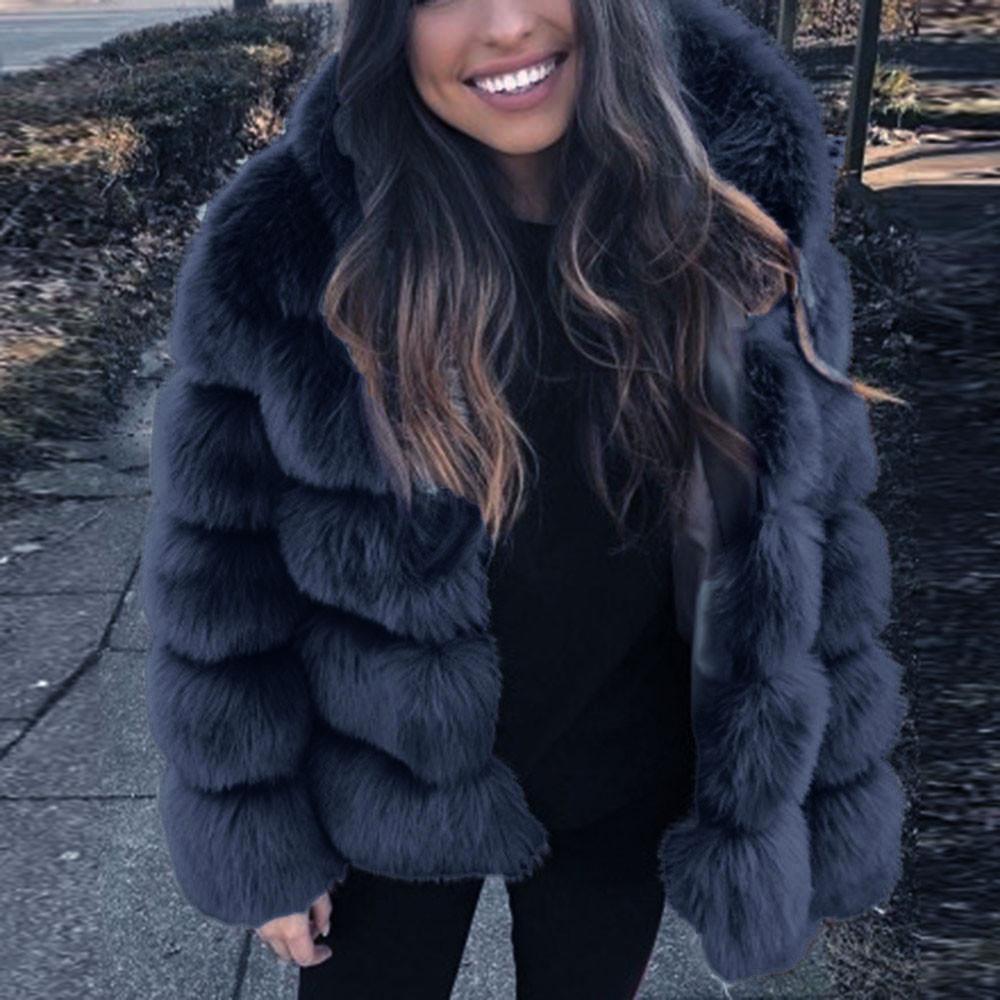 Faux Fur Coat With Hood