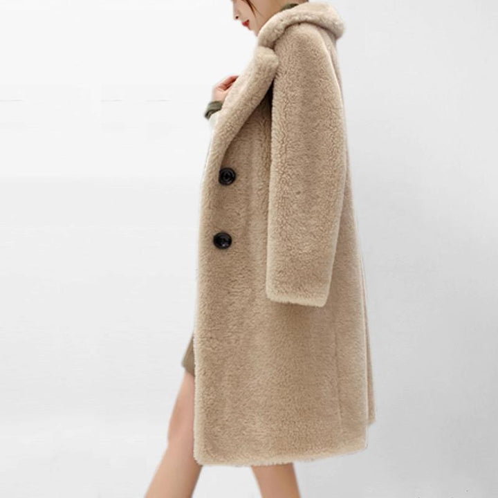 Winter Faux Fur Coat - Turn Down Collar