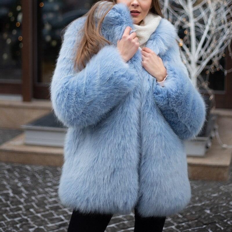 Oversized Faux Fur Coat - Winter Fluffy