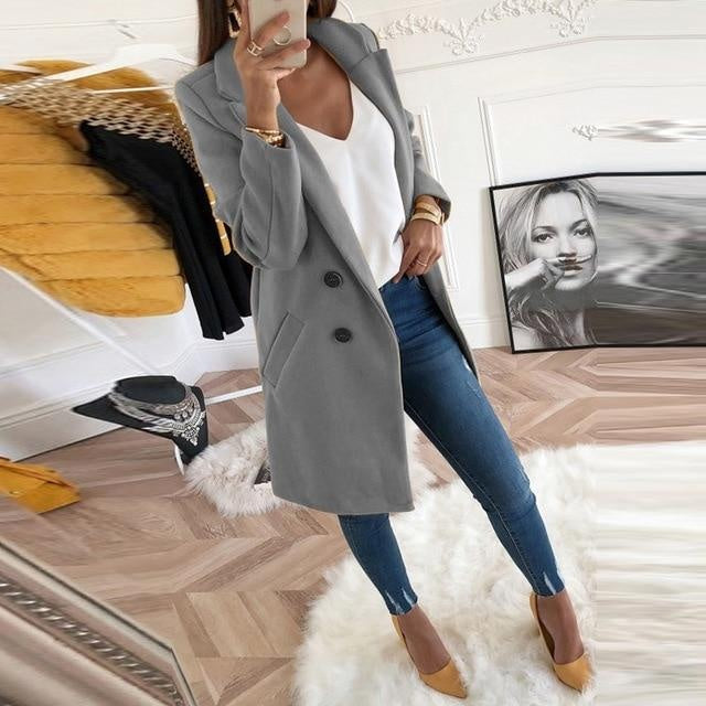 Wool Trench Coat Double Breasted