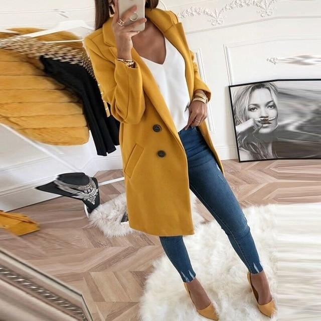 Wool Trench Coat Double Breasted