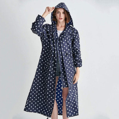 Waterproof Polka Dot Hooded Raincoat