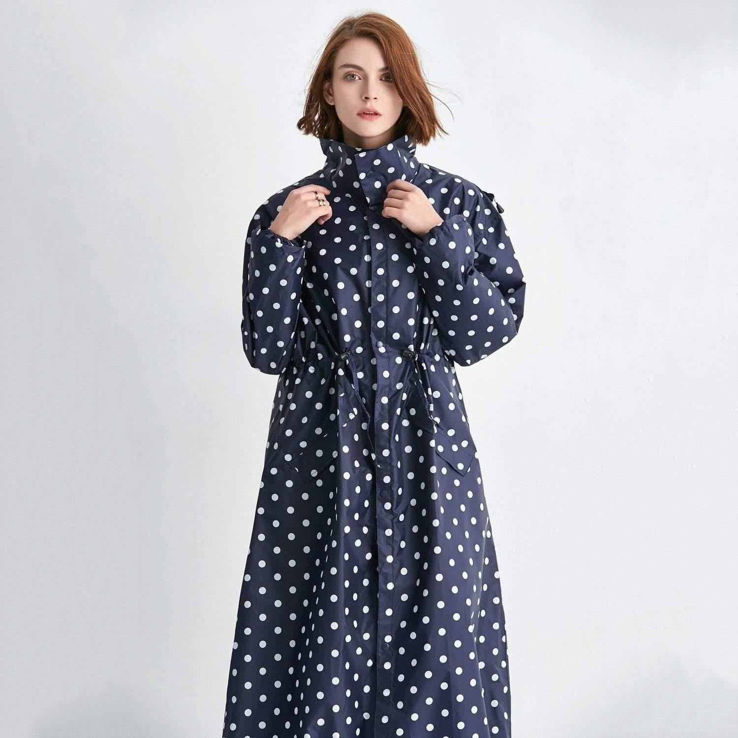 Waterproof Polka Dot Hooded Raincoat