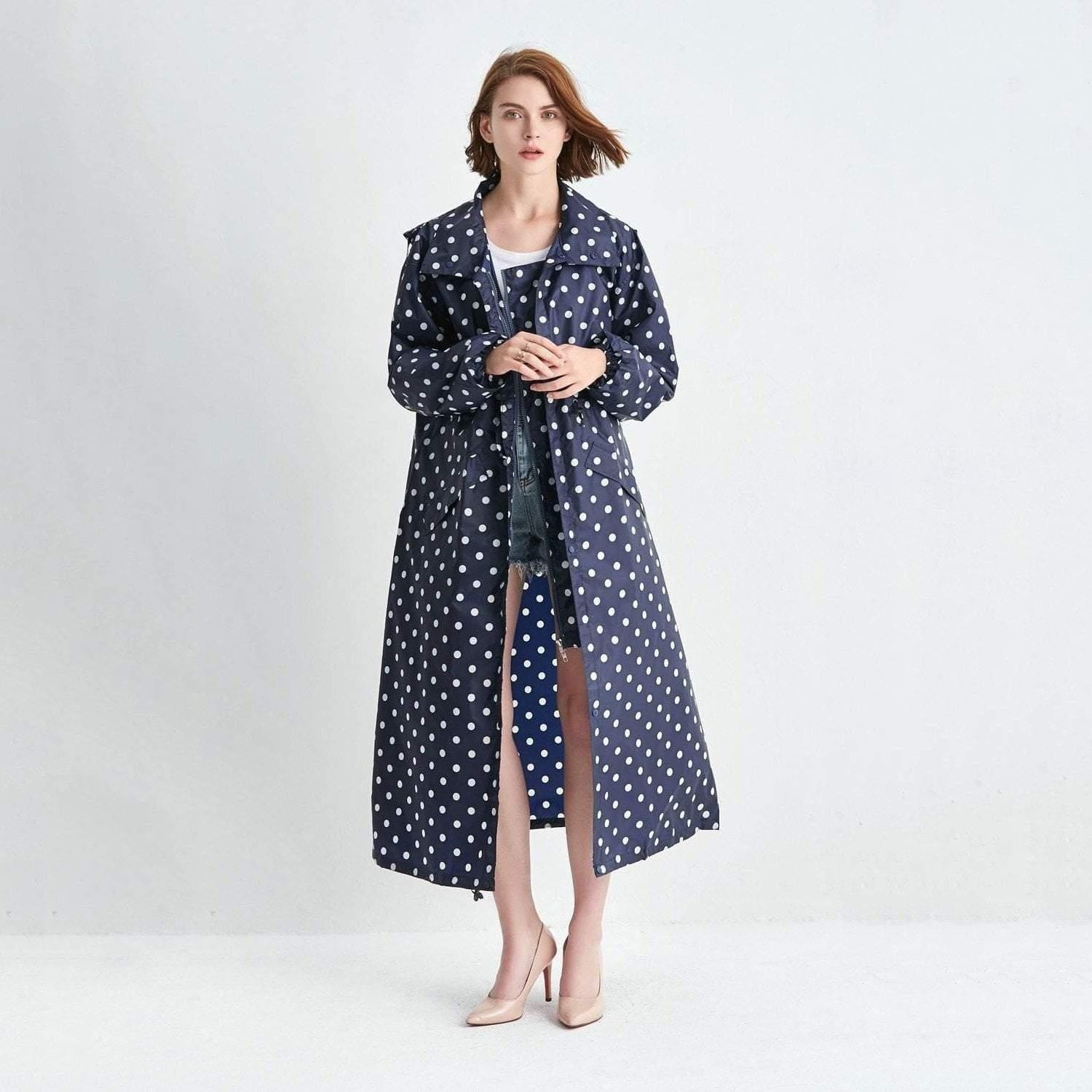 Waterproof Polka Dot Hooded Raincoat