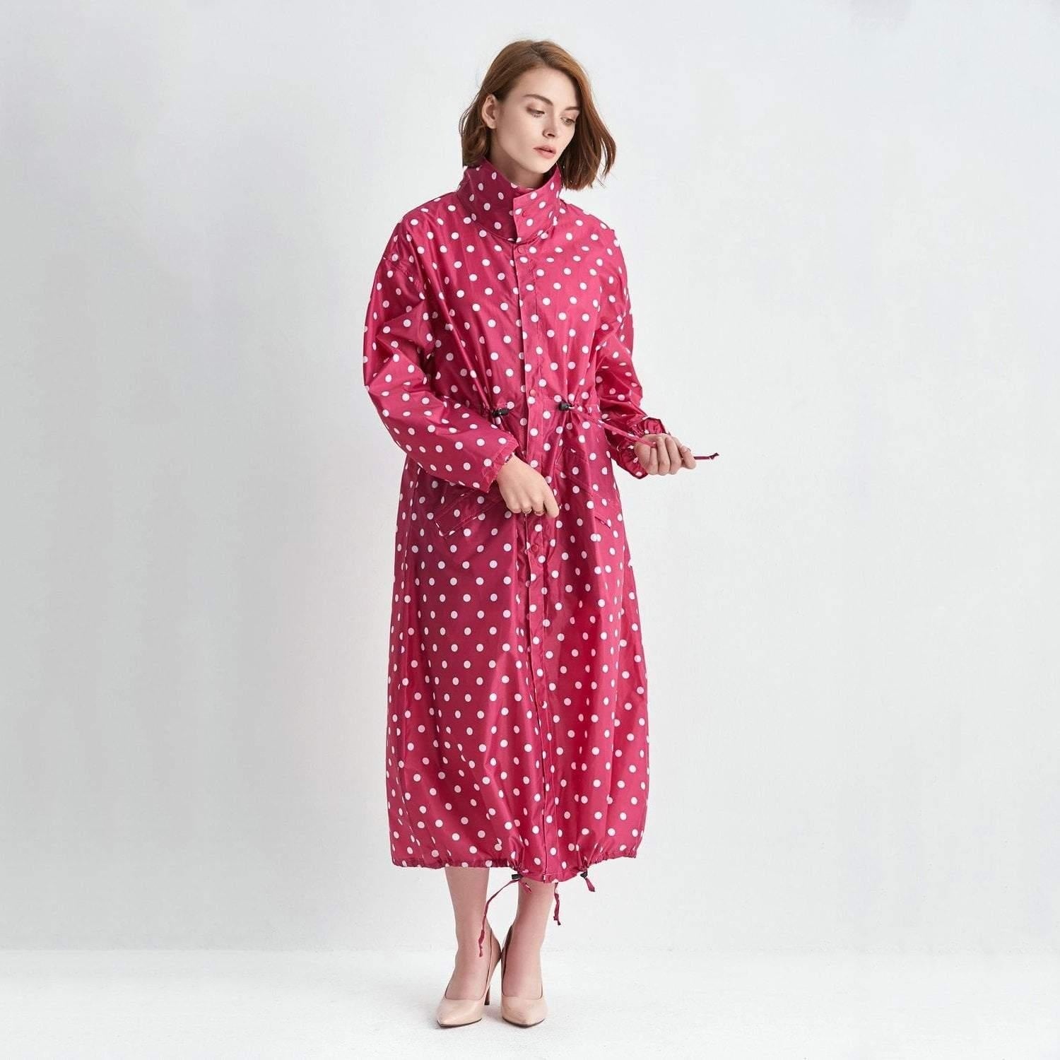 Waterproof Polka Dot Hooded Raincoat