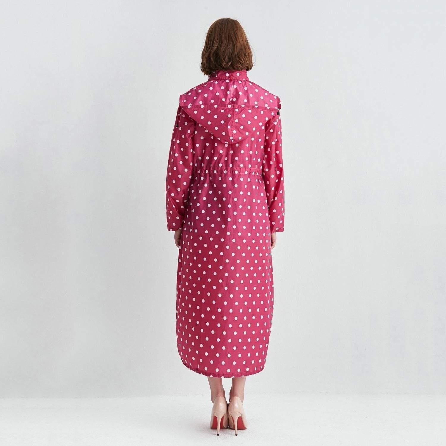 Waterproof Polka Dot Hooded Raincoat