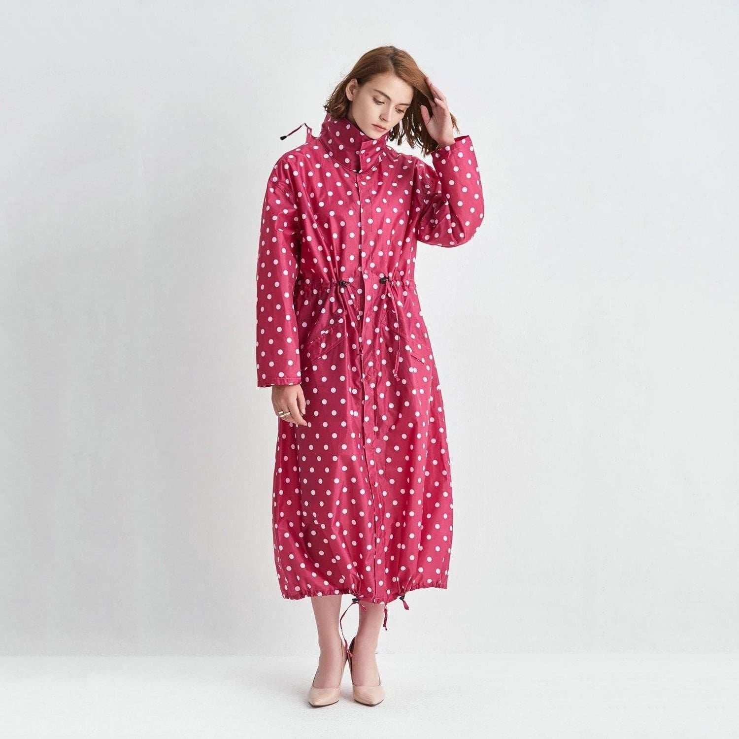 Waterproof Polka Dot Hooded Raincoat