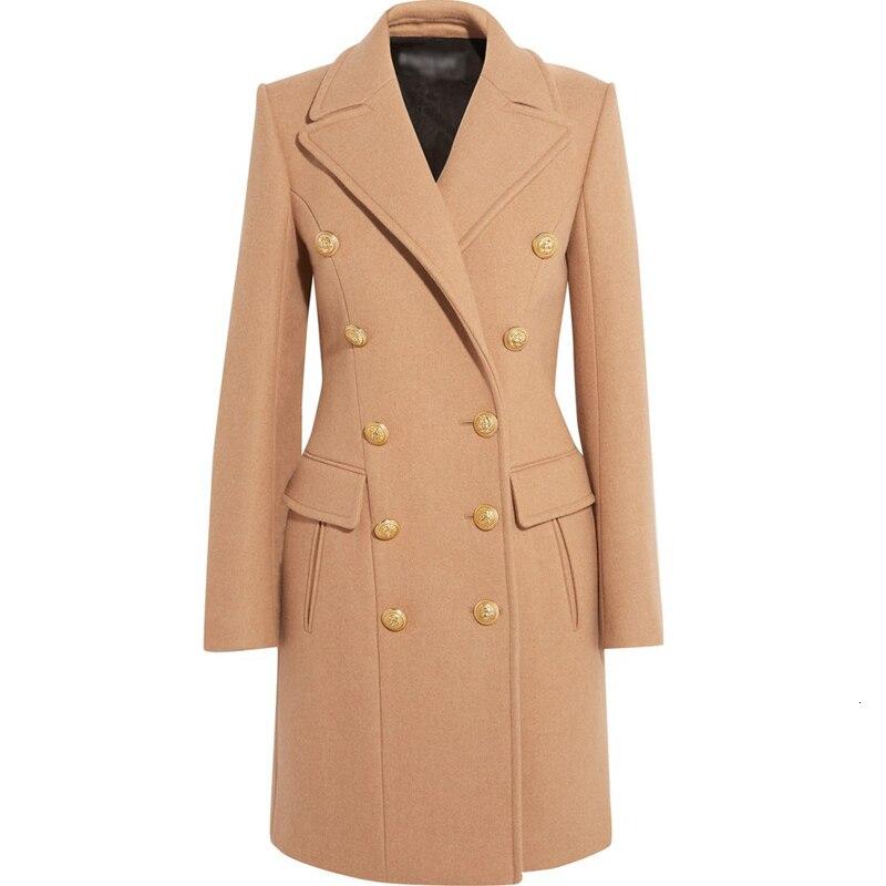 Double Breasted Trench Coat With Gold Lion Buttons