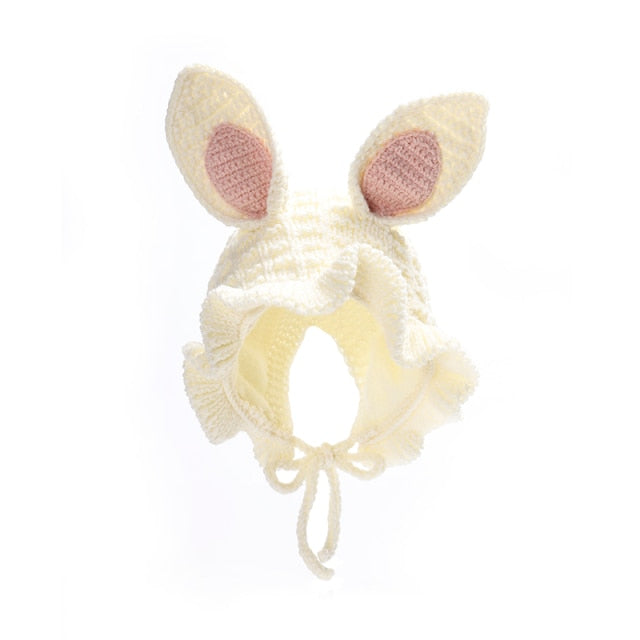 Bunny Ears Knitted Hat - MomyMall Off White / 6-24 Mo
