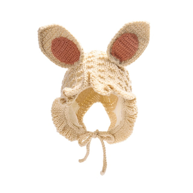 Bunny Ears Knitted Hat - MomyMall Beige / 6-24 Mo