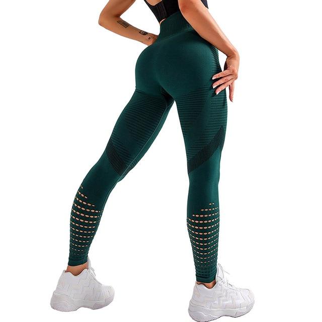 Gym Leggings - Laser Cut Out With High Waist Gym Leggings