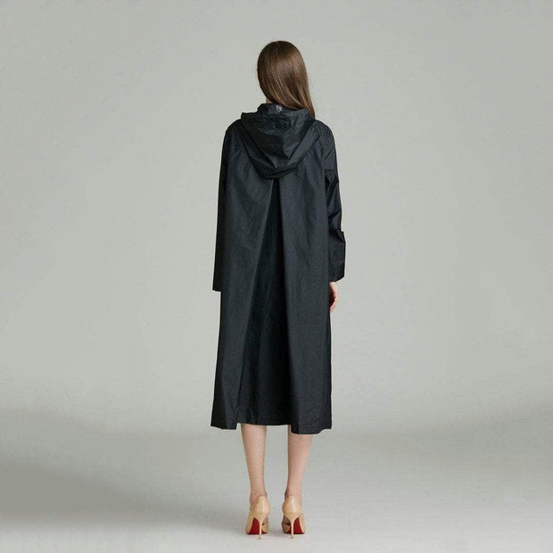 Long Waterproof Rain Coat With Hood - Light Raincoat