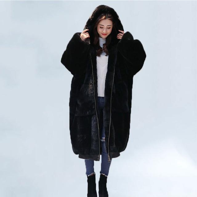 Oversized Big Faux Fur Coat With Hood