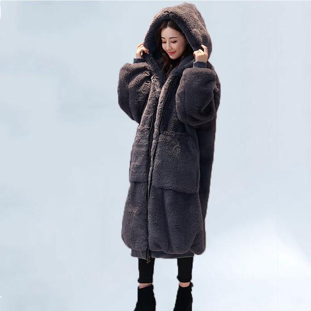 Oversized Big Faux Fur Coat With Hood