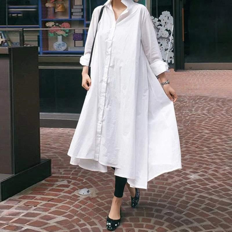 Oversized Shirt Dress - Plus Size Smock Dress - MomyMall