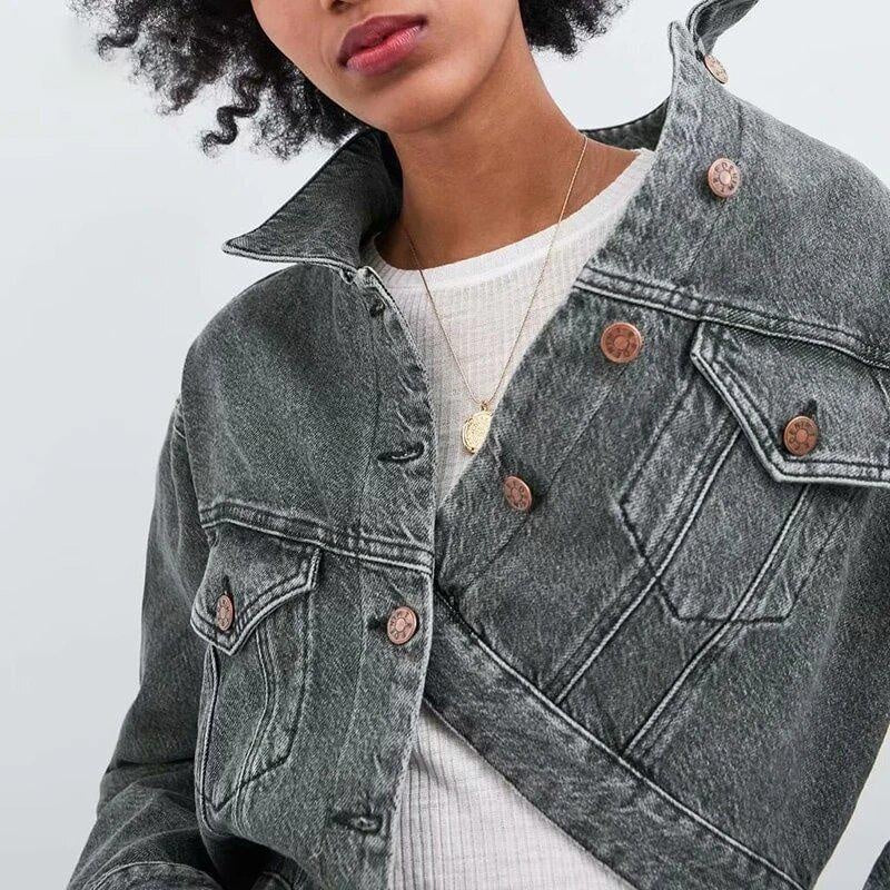 Cropped Box Denim Jacket